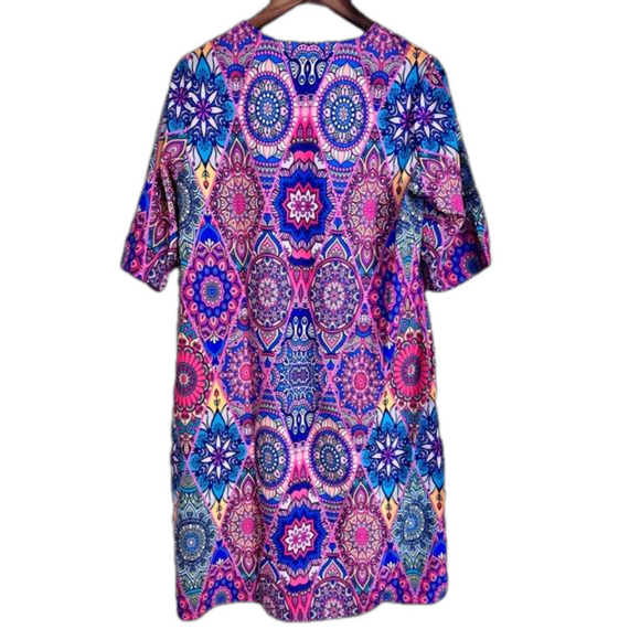 NWT Aumora Women's Shift Dress Floral Paisley Print V Neck Mini Dress - Picture 2 of 5